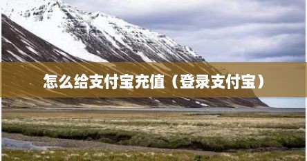 怎么给支付宝充值（登录支付宝）