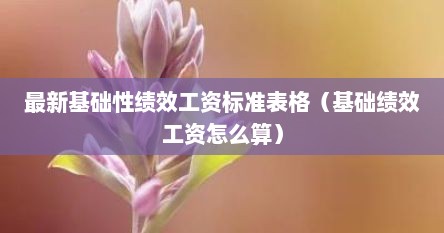 最新基础性绩效工资标准表格(基础绩效工资怎么算)