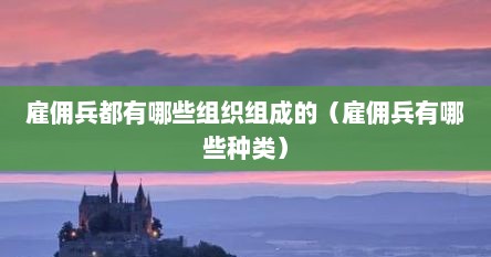 雇佣兵都有哪些组织组成的（雇佣兵有哪些种类）