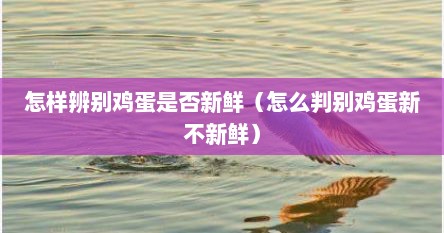 怎样辨别鸡蛋是否新鲜（怎么判别鸡蛋新不新鲜）