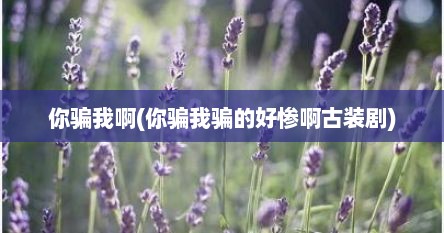 你骗我啊(你骗我骗的好惨啊古装剧)