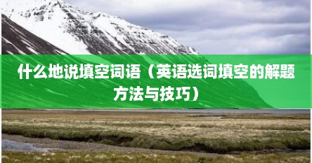 什么地说填空词语（英语选词填空的解题方法与技巧）