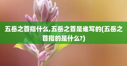五岳之首指什么,五岳之首是谁写的(五岳之首指的是什么?)