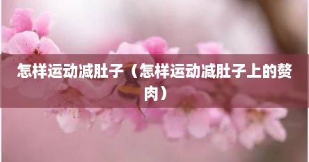 怎样运动减肚子（怎样运动减肚子上的赘肉）