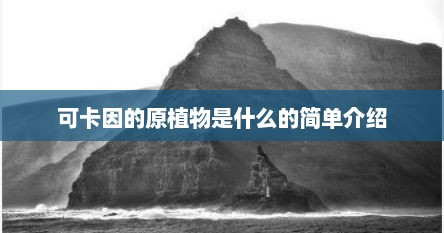 可卡因的原植物是什么的简单介绍