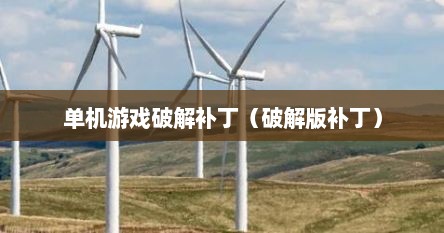 单机游戏破解补丁（破解版补丁）