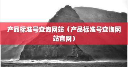 产品标准号查询网站（产品标准号查询网站官网）