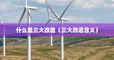 什么是三大改造（三大改造含义）