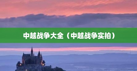 中越战争大全（中越战争实拍）