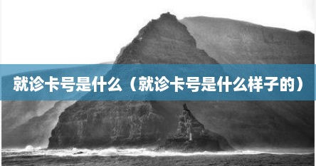 就诊卡号怎么填写（就诊卡号是什么东西）