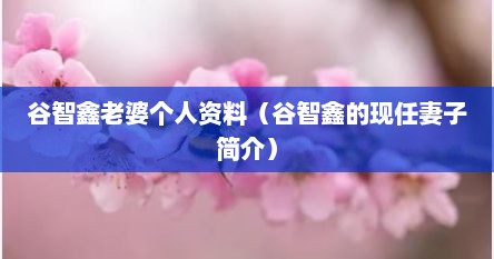 谷智鑫老婆个人资料（谷智鑫的现任妻子简介）
