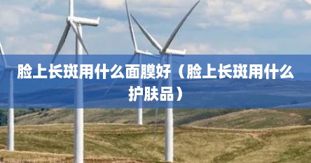 脸上长斑用什么面膜好（脸上长斑用什么护肤品）