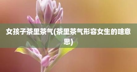 女孩子茶里茶气(茶里茶气形容女生的啥意思)
