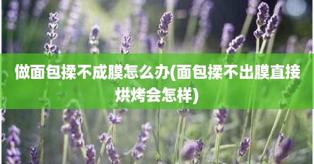 做面包揉不成膜怎么办(面包揉不出膜直接烘烤会怎样)