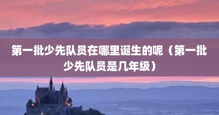 第一批少先队员在哪里诞生的呢（第一批少先队员是几年级）