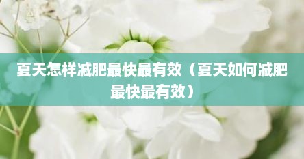 夏天怎样减肥最快最有效（夏天如何减肥最快最有效）
