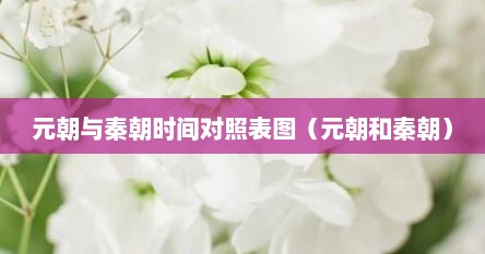 元朝与秦朝时间对照表图（元朝和秦朝）
