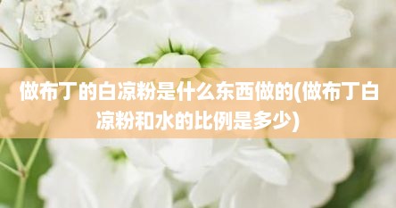 做布丁的白凉粉是什么东西做的(做布丁白凉粉和水的比例是多少)
