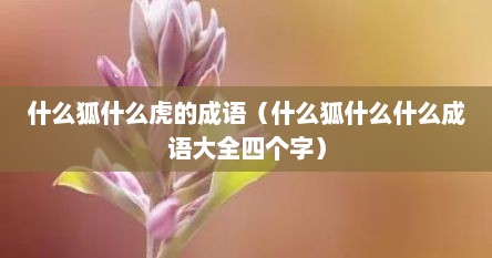 什么狐什么虎的成语（什么狐什么什么成语大全四个字）