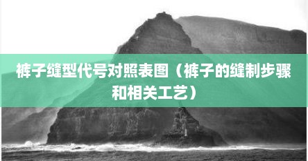 裤子缝型代号对照表图（裤子的缝制步骤和相关工艺）