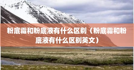 粉底霜和粉底液有什么区别（粉底霜和粉底液有什么区别英文）