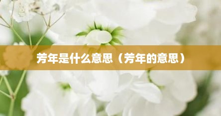 芳年是什么意思（芳年的意思）