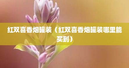 红双喜香烟罐装（红双喜香烟罐装哪里能买到）
