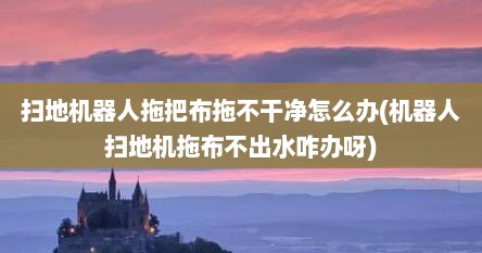 扫地机器人拖把布拖不干净怎么办(机器人扫地机拖布不出水咋办呀)
