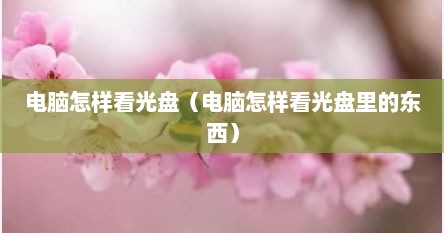 电脑怎样看光盘（电脑怎样看光盘里的东西）