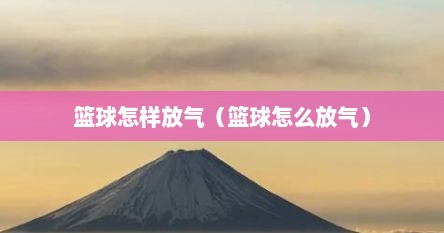 篮球怎样放气（篮球怎么放气）