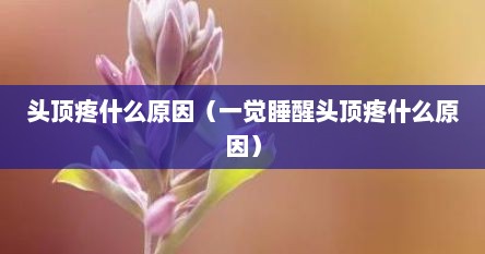 头顶疼什么原因（一觉睡醒头顶疼什么原因）