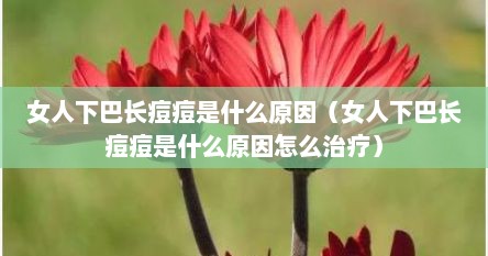女人下巴长痘痘是什么原因（女人下巴长痘痘是什么原因怎么治疗）