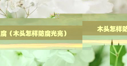 木头怎样防腐（木头怎样防腐光亮）