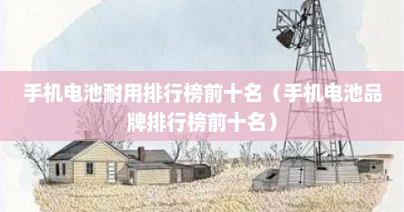 手机电池耐用排行榜前十名（手机电池品牌排行榜前十名）