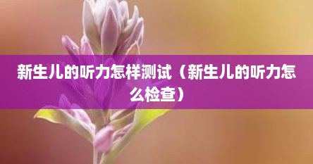 新生儿的听力怎样测试（新生儿的听力怎么检查）