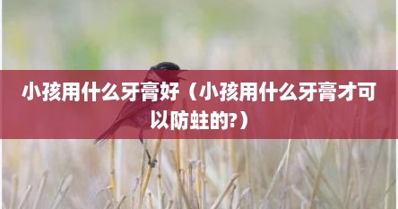 小孩用什么牙膏好（小孩用什么牙膏才可以防蛀的?）