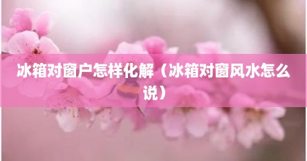 冰箱对窗户怎样化解(冰箱对窗风水怎么说) 冰箱对窗户怎样化解(冰箱对窗风水怎么说)