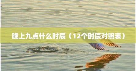晚上九点什么时辰（12个时辰对照表）