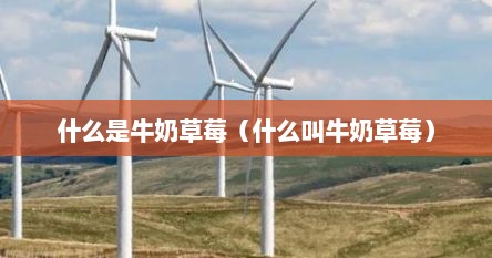 什么是牛奶草莓（什么叫牛奶草莓）