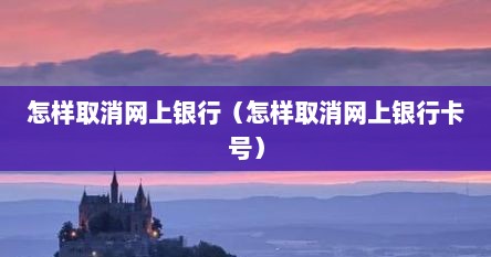 怎样取消网上银行（怎样取消网上银行卡号）