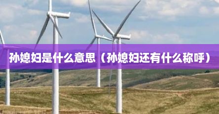 孙媳妇是什么意思（孙媳妇还有什么称呼）
