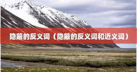 隐蔽的反义词（隐蔽的反义词和近义词）
