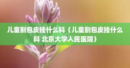 儿童割包皮挂什么科（儿童割包皮挂什么科 北京大学人民医院）