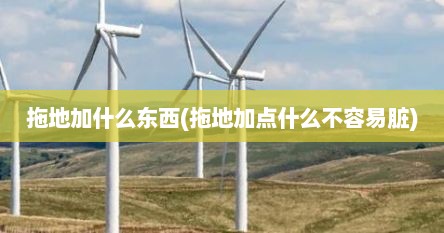 拖地加什么东西(拖地加点什么不容易脏)
