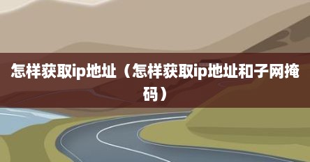 怎样获取ip地址（怎样获取ip地址和子网掩码）
