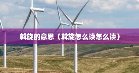 斡旋的意思（斡旋怎么读怎么读）