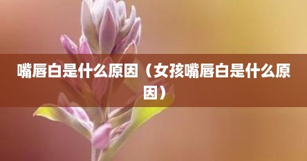 嘴唇白嘴唇干什么原因（嘴唇白是什么意思）