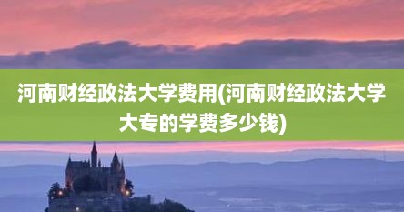 河南财经政法大学费用(河南财经政法大学大专的学费多少钱)
