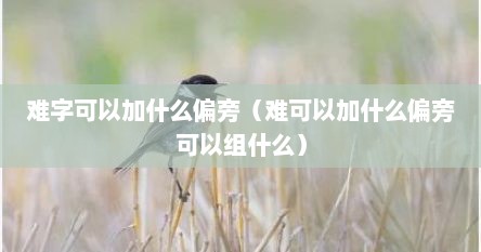难字可以加什么偏旁（难可以加什么偏旁可以组什么）