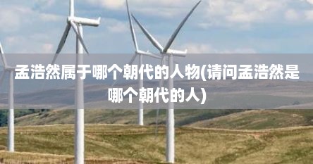 孟浩然属于哪个朝代的人物(请问孟浩然是哪个朝代的人)